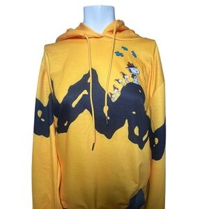 Snoopy Playful Yellow and Black Sweatshirt/Hooded Shirt - Large